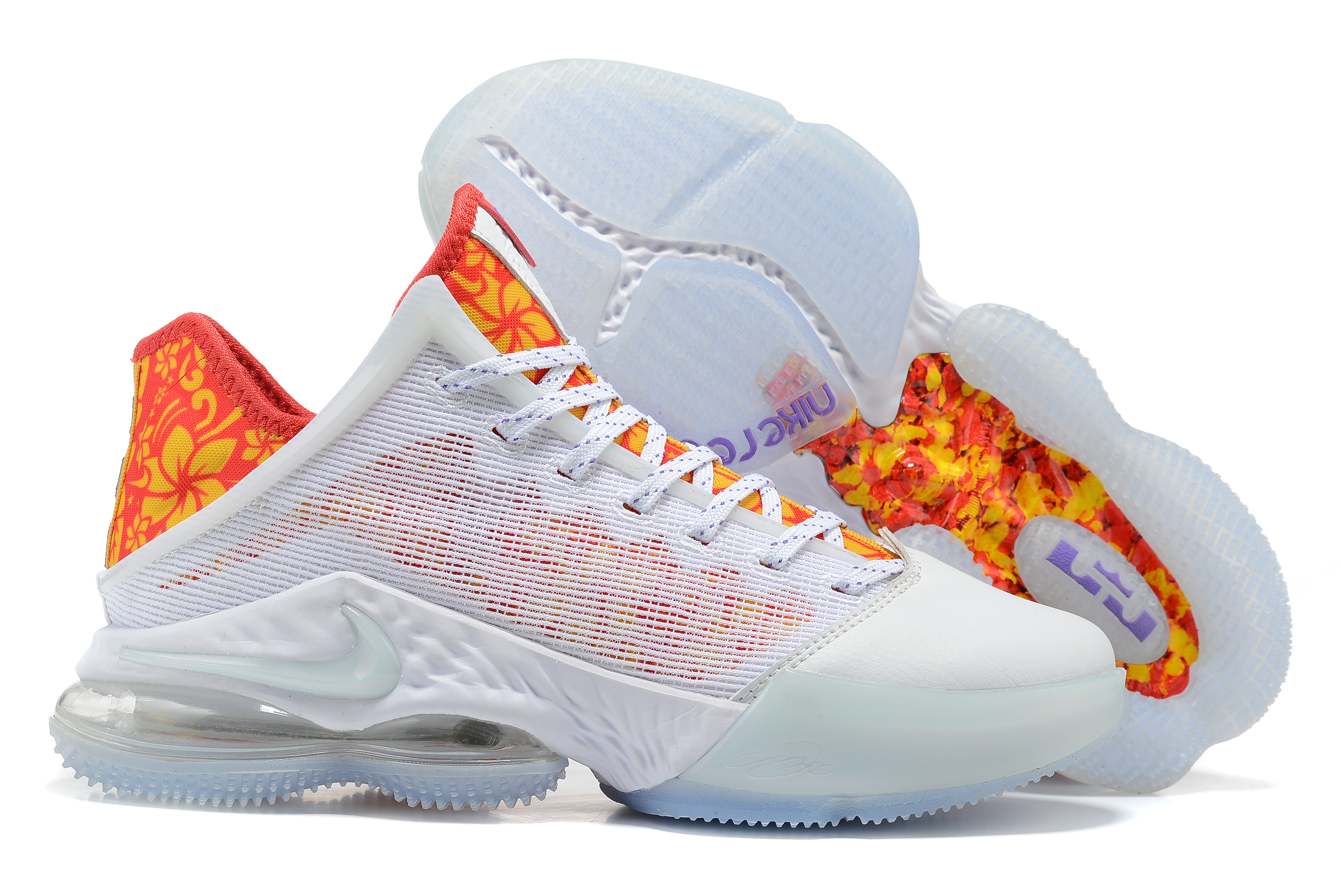 Nike LeBron 19 Low White Orange Shoes